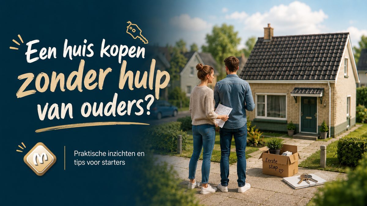 Jong stel bespreekt aankoopmogelijkheden met een makelaar aan tafel
